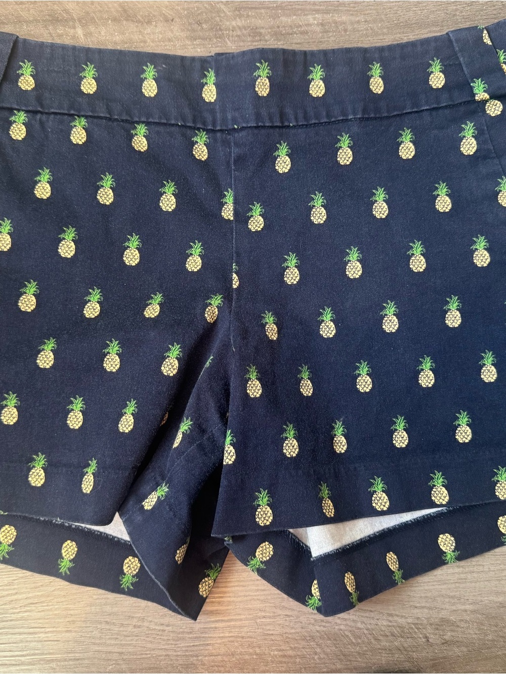 J. Crew Navy Pineapple-Print High Waist Shorts